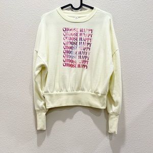Pre-loved! OLD NAVY Yellow Choose Happy Fleece Lined Sweatshirt!